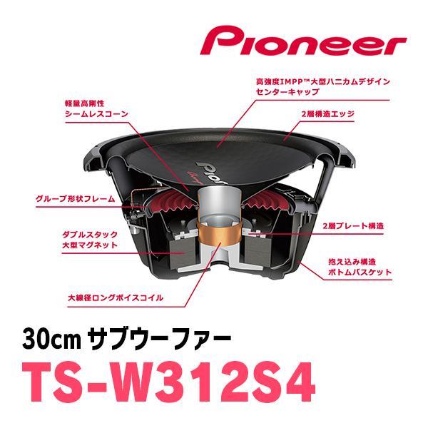 カロッツェリア PIONEER / TS-W312S4 30cm・サブウーファー