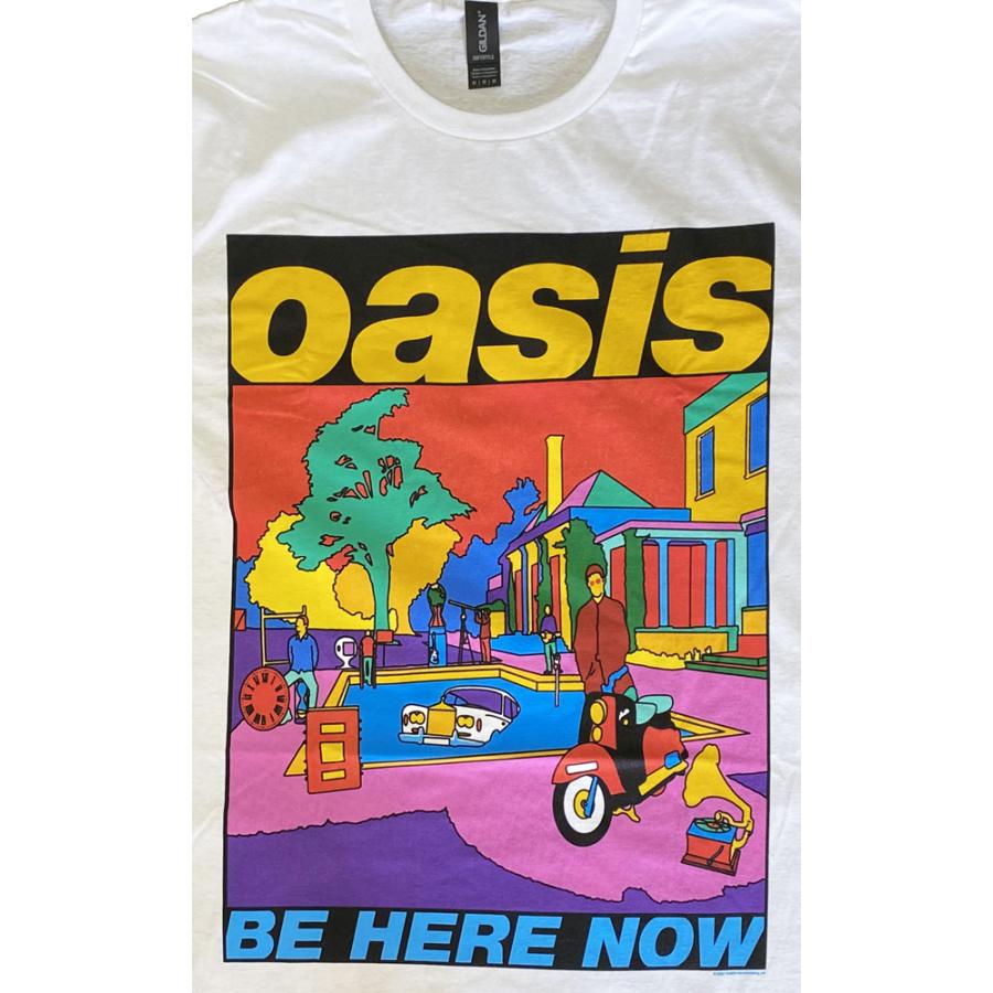 オアシス・OASIS・BE HERE NOW ILLUSTRATION・イエローロゴ・Tシャツ