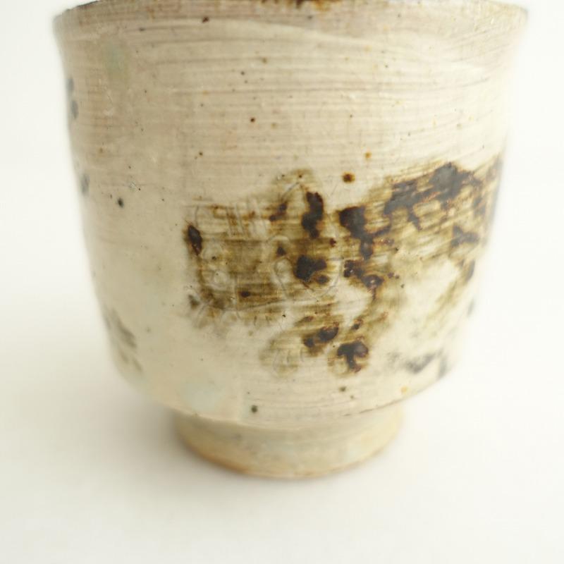 美品】高仲健一 *湯呑み*器うつわカップコップ黒花ARTS&SCIENCE【陶器