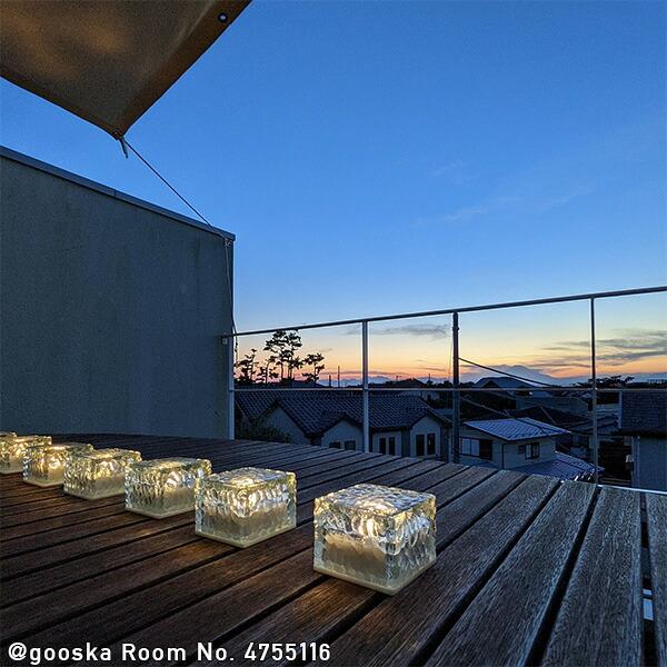 山善（YAMAZEN） LEDソーラーライト アイスブリック調 7cmタイプ