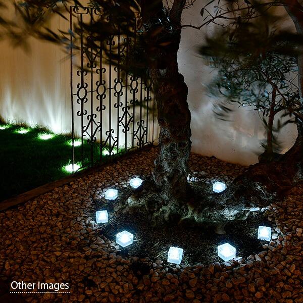 山善（YAMAZEN） LEDソーラーライト アイスブリック調 7cmタイプ