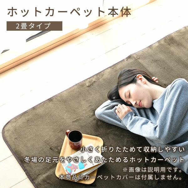 山善（YAMAZEN） ホットカーペット 本体 2畳 電気カーペット ダニ退治