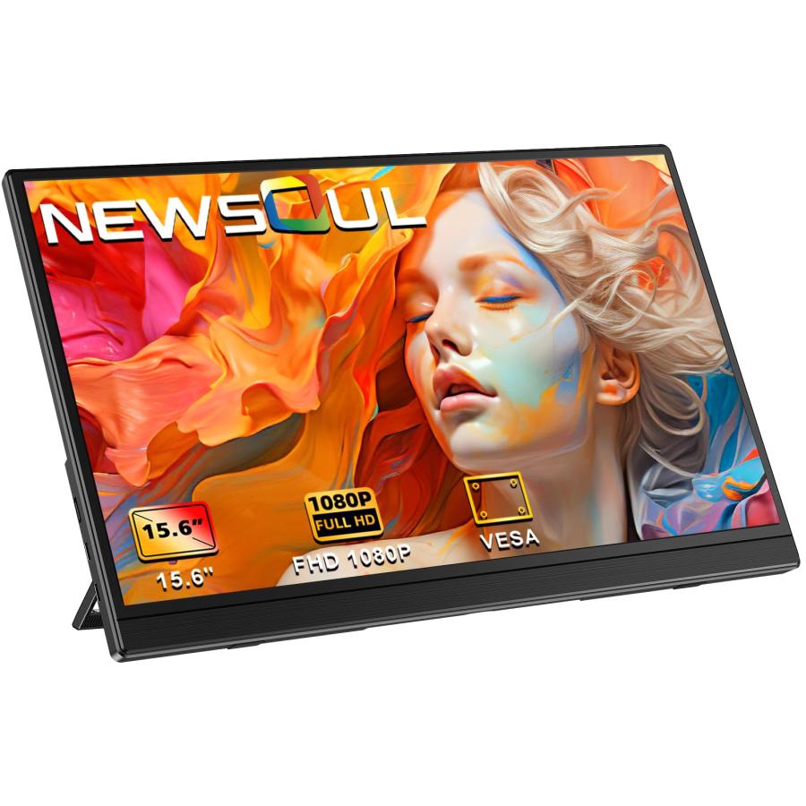 Newsoul モバイルモニター 15.6インチ モバイルディスプレイ 自立型
