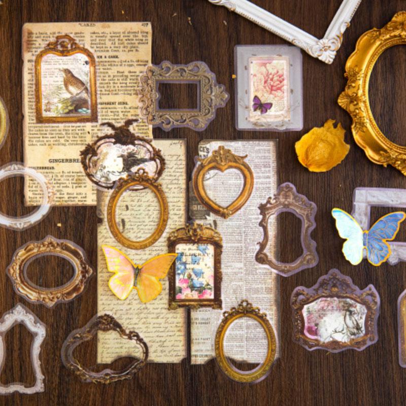 コラージュ 素材 シール 額縁 フレーム 額 ジャンクジャーナル