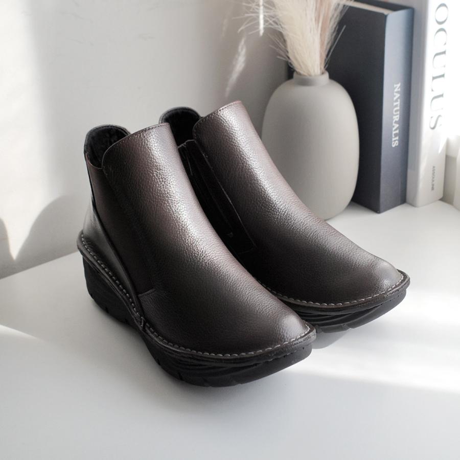 ショートブーツ 本革 レディース 厚底 ブーツ 歩きやすい 履きやすい