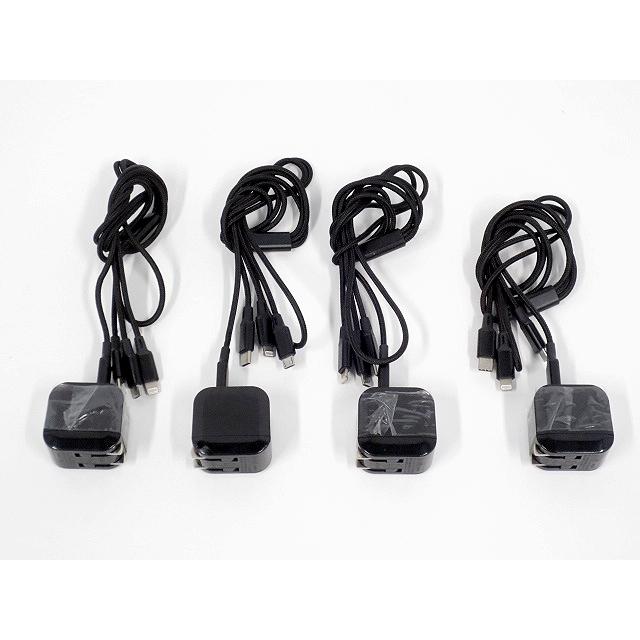 4点セット☆ナイロン編み 1本3役 マルチ充電ケーブル 充電アダプタ