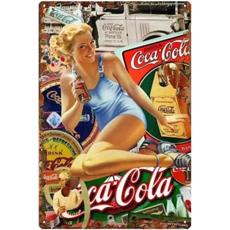 コカコーラ Coca-Cola girl アメリカ雑貨☆レトロ調☆アメリカンブリキ