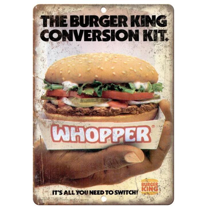 バーガーキング ハンバーガー☆メタルサイン レトロ調 アメリカブリキ