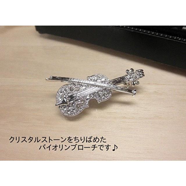 ブローチ 楽器 ピアノ バイオリン チェロ ハープ シルバー