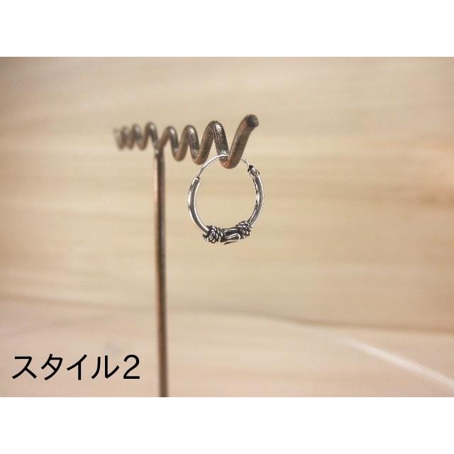 ピアス フープ 輪っか メンズ レディース シルバー 片耳用 エスニック