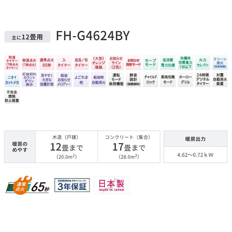 CORONA（コロナ） 石油ファンヒーター Gシリーズ シェルホワイト 木造