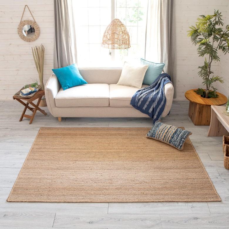 ELEMENTS ジュートラグ 約140×200cm 麻 天然素材 ラグ 敷物 ひんやり