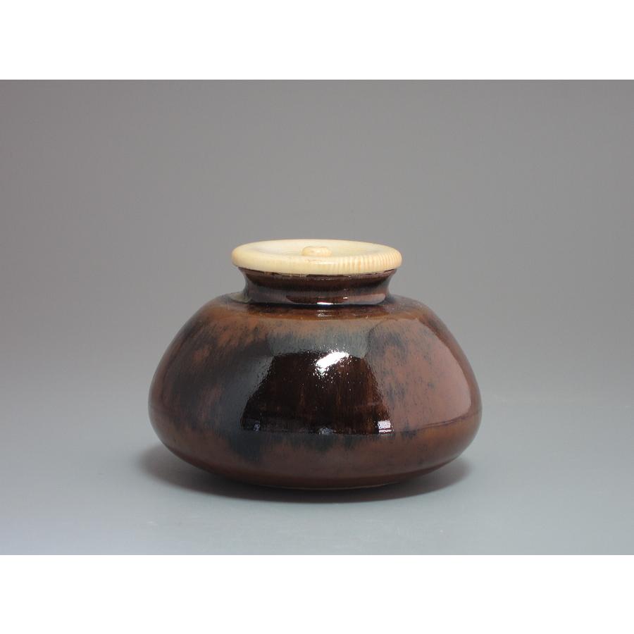 膳所焼 大海茶入 陽炎園岩崎新定造 共箱 : 茶道具商 越中屋 - 通販