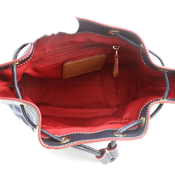 コーチ COACH シグネチャー ブルー デニム 巾着 ショルダーバッグ