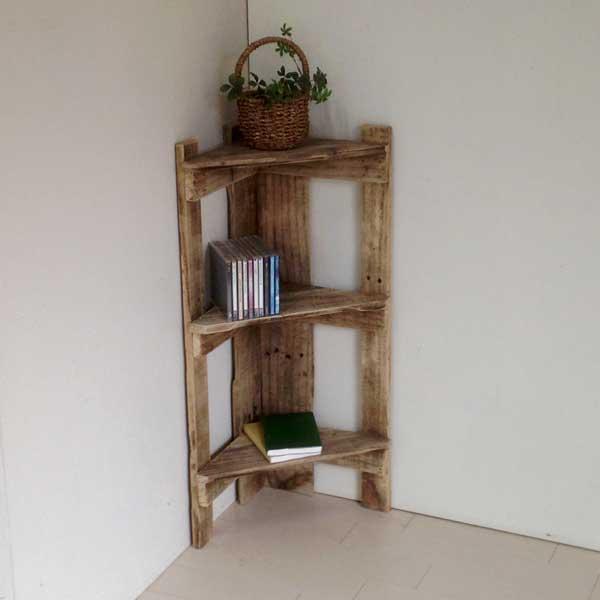 コーナーシェルフ 3段 コーナーラック 木製 おしゃれ 北欧
