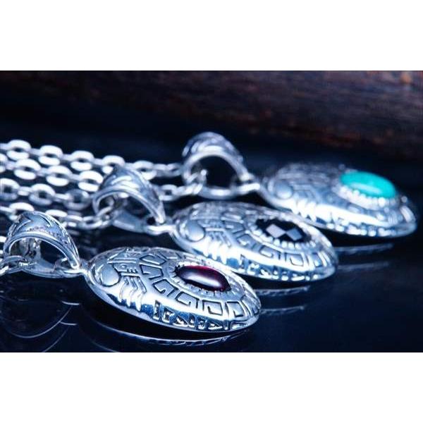 Indian Jewelry 天然石 ターコイズorオニキスorガーネット 水・旋風