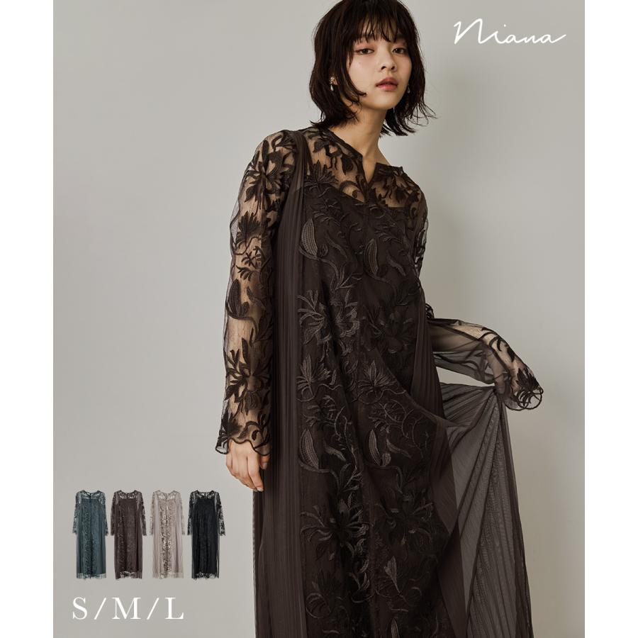 niana（ニアナ） エスニックサイドプリーツドレス パーティードレス