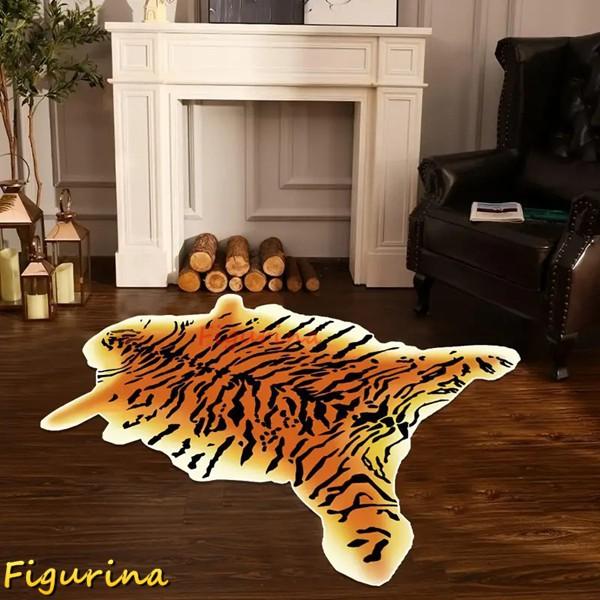 カーペット 虎 タイガー型 リアル ベッドサイドラグ フロアマット 敷物