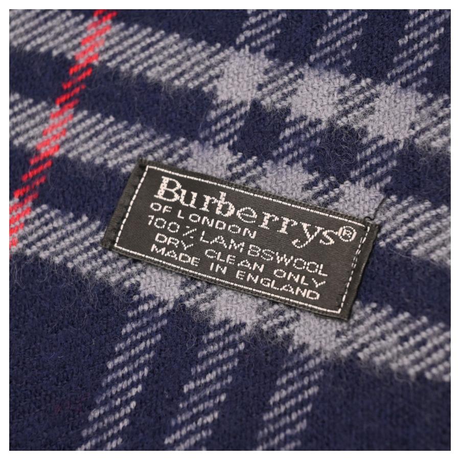 BURBERRY（バーバリー） ノバチェック マフラー ネイビー Bランク