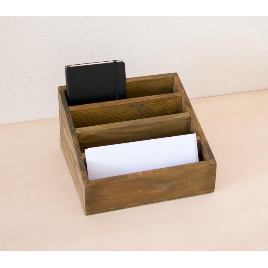 レターカードラック 木箱 収納 ボックス カードスタンド CD ポスト