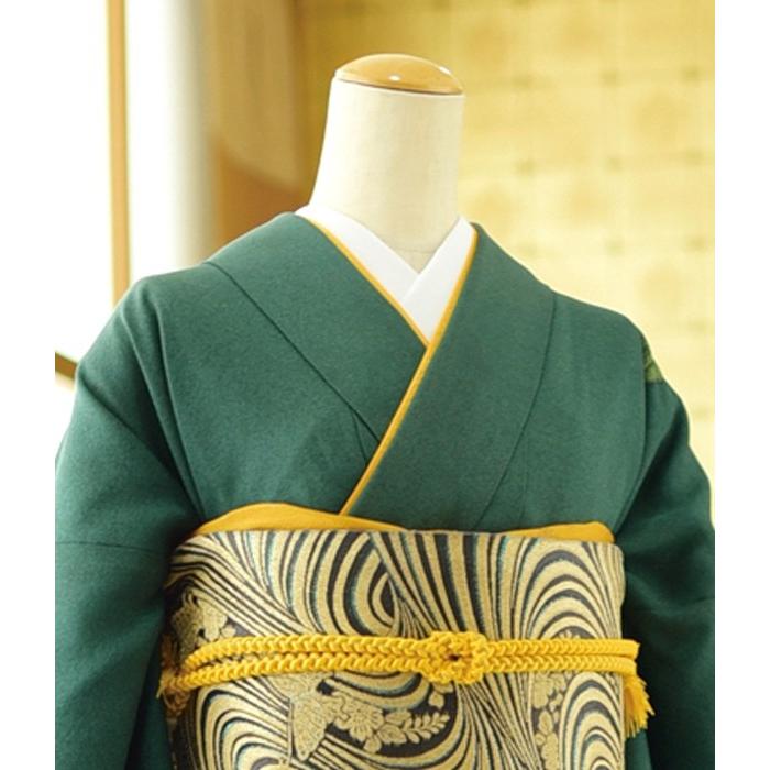 レンタル訪問着 グリーン金吹雪一葉蝶 広巾 身長 156cm〜168cm位 結婚