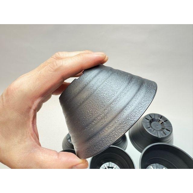 セラアート平鉢(丸鉢)-12号-黒(陶器風プラ鉢)(直径φ約12cmで一般的な4