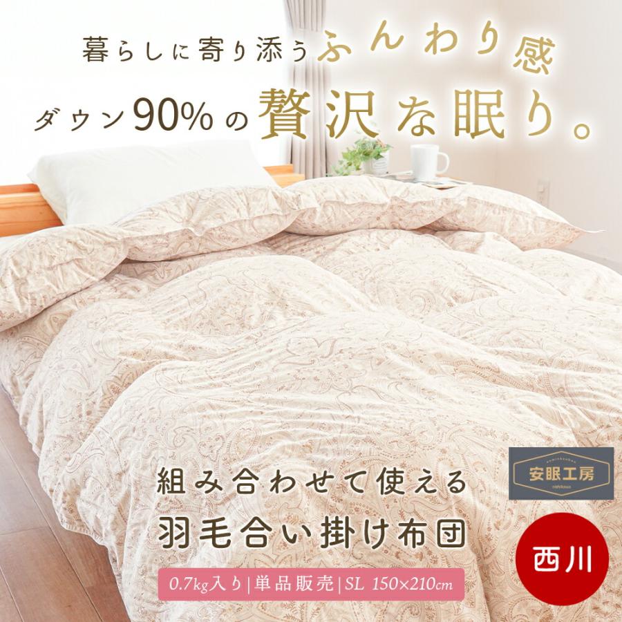 西川（nishikawa） 羽毛合掛け布団 シングル シングルロング ホワイト