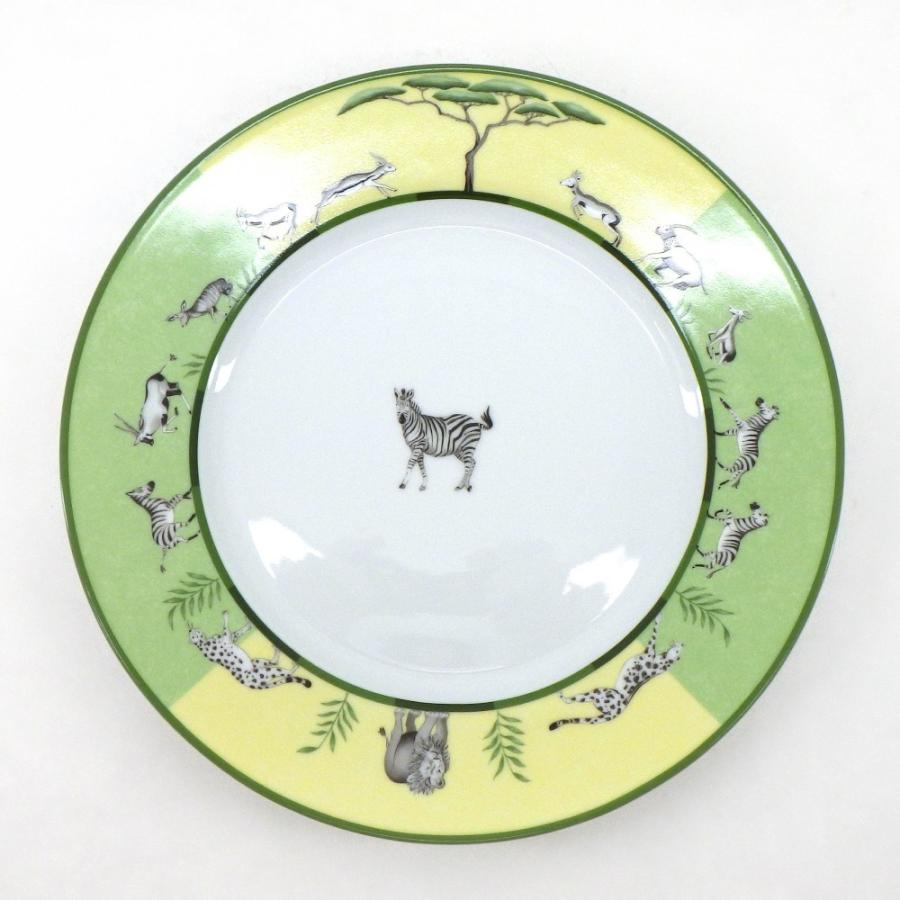 HERMES（エルメス） 美品 アフリカ プレート シマウマ キリン グリーン