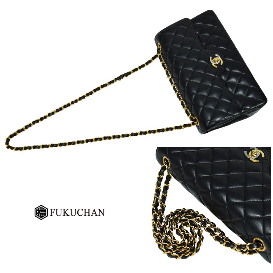 CHANEL/シャネル パリ本店限定 ラムスキン マトラッセ25 Wフラップ W