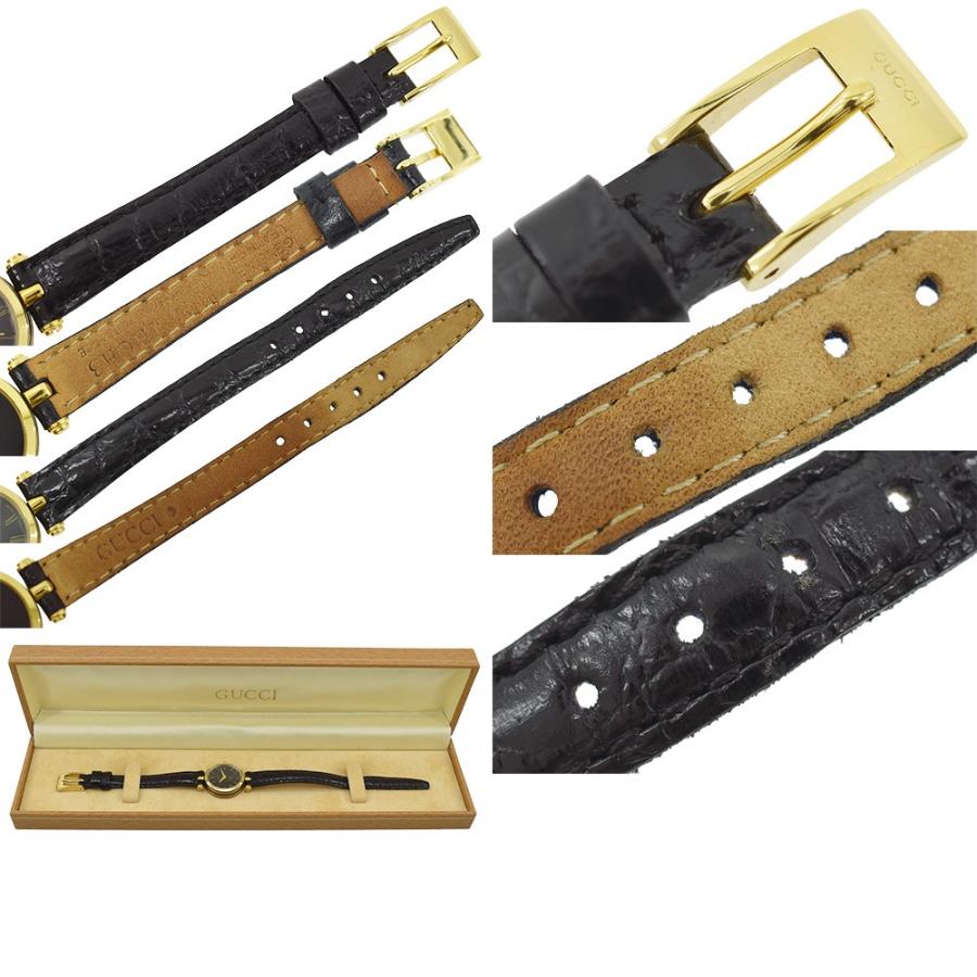 GUCCI（グッチ） ラウンド ヴィンテージウォッチ 黒文字盤 レディース