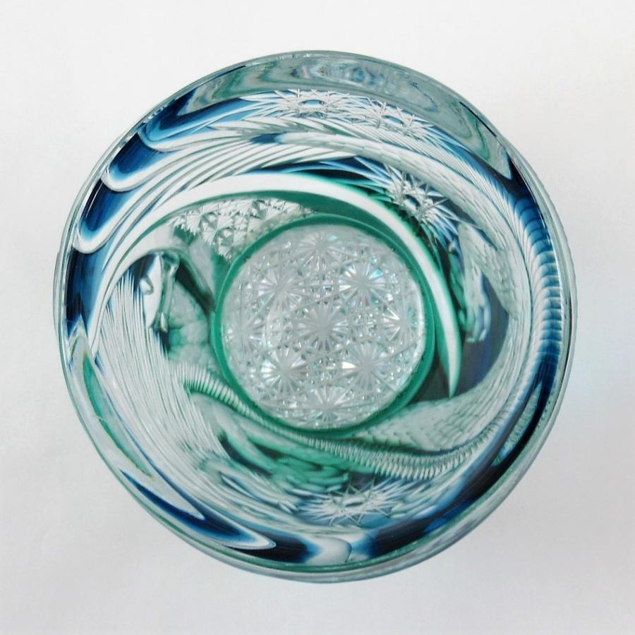 江戸切子 但野英芳 「龍」 ミニ ロックグラス 共箱付 y79-1435571k【Y