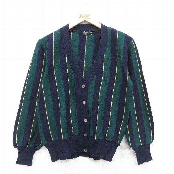 古着 ブルックスブラザーズ 長袖 ニット カーディガン レディース 80