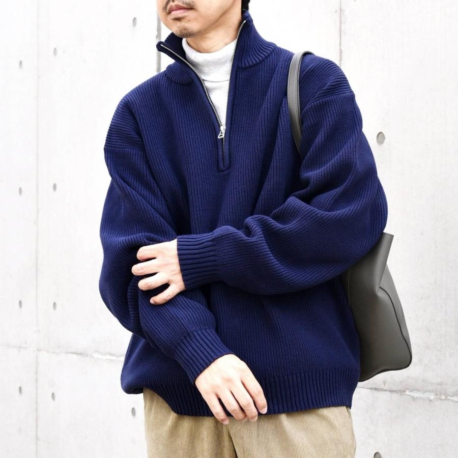 SHIPS any any: 〈手洗い可能〉ハーフジップ 畦編み ドライバーズ