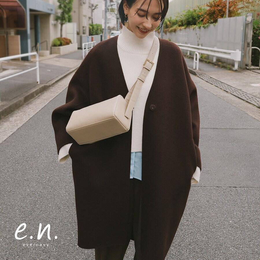 ノーカラー リバー コクーン コート evernavy エバーネイビー : マルイ