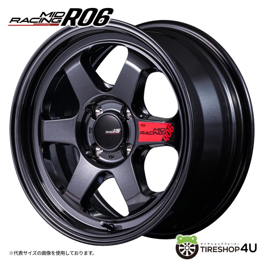 マルカサービス 4本購入で送料無料 MID Racing R06 15x7.0J 4/100 +35