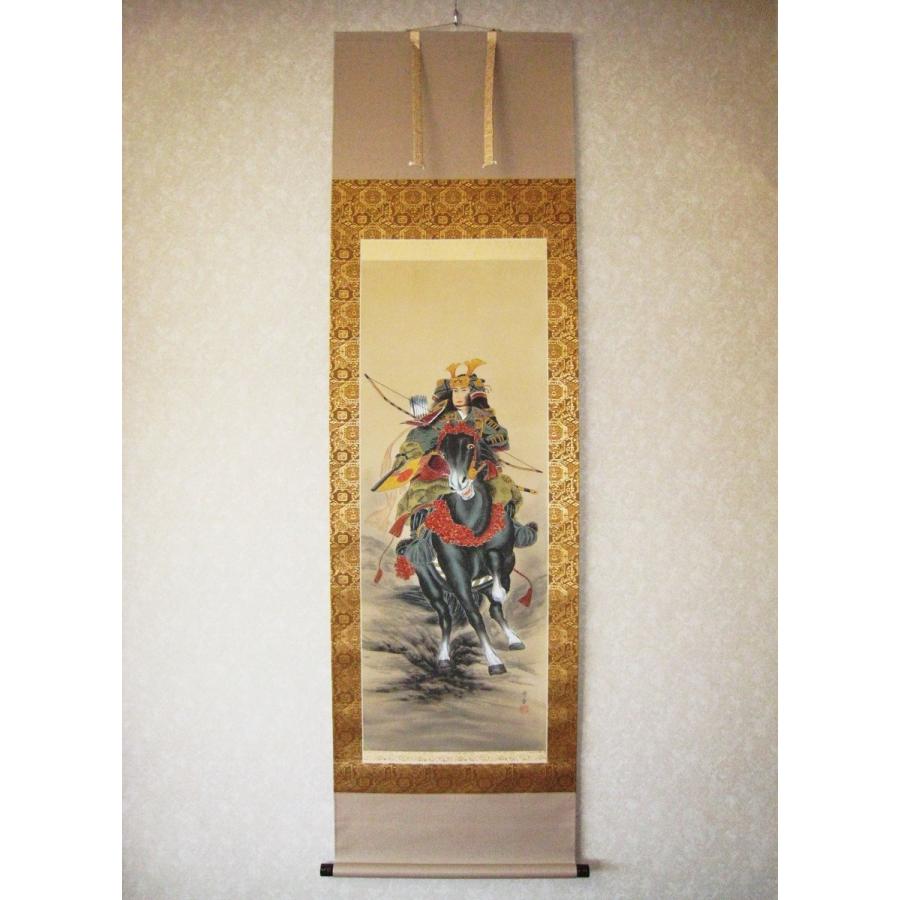 掛け軸 掛軸 武者(黒馬) 森 雪堂 (真作・新品) : 掛け軸の専門店 香遊