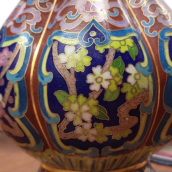 七宝焼き 七宝焼 昭和レトロ雑貨 昭和レトロ インテリア 花柄 花瓶