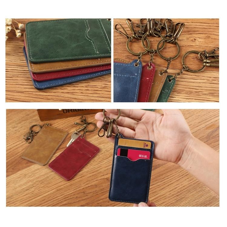 パスケース 定期入れ キーリング付き 縦型 薄型 レザー調 カードケース
