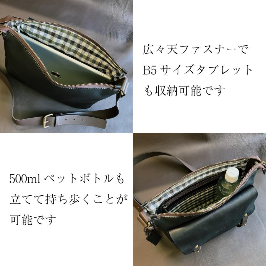 イタリア製 本革 牛革 ベジタブルタンニン ショルダーバッグ ユニ