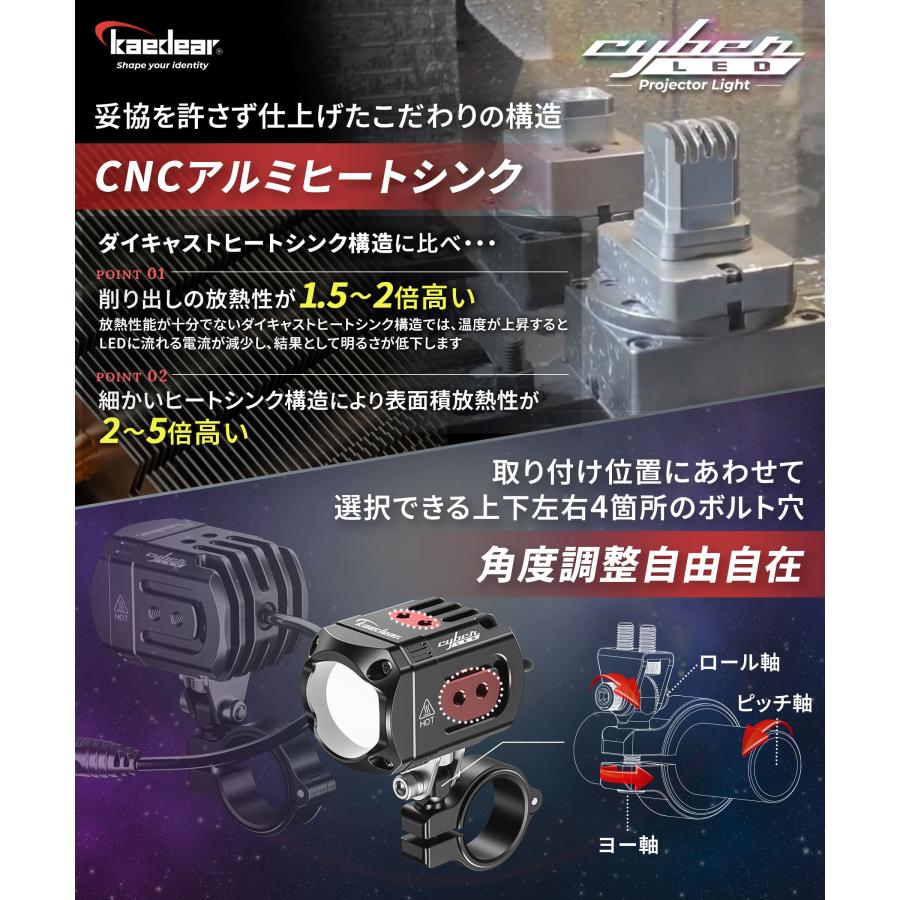 Kaedear（カエディア） 【 爆光 フォグ 】 バイク フォグランプ LED