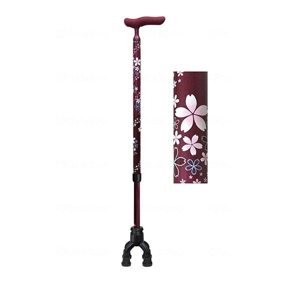 ステッキ 島製作所 四点可動式オン・オフさん 杖 歩行補助