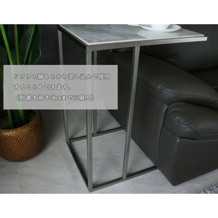 サイドテーブル 大理石柄 高級 テーブル 幅45 おしゃれ ステンレス