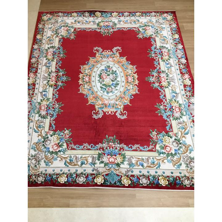 アクセント ラグ 絨毯 カーペット シルク 中国段通 約6畳 約237×301cm