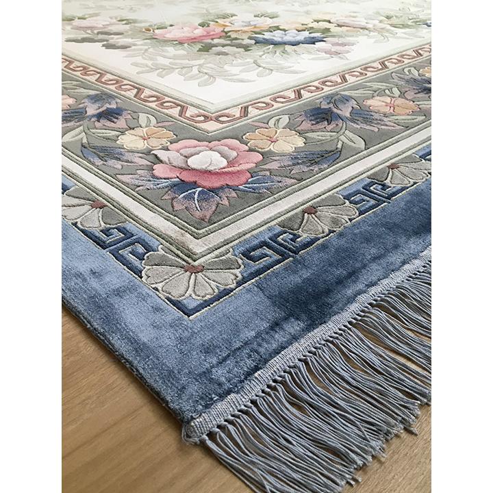 アクセント ラグ 絨毯 カーペット シルク 中国段通 約3畳 約168×244cm