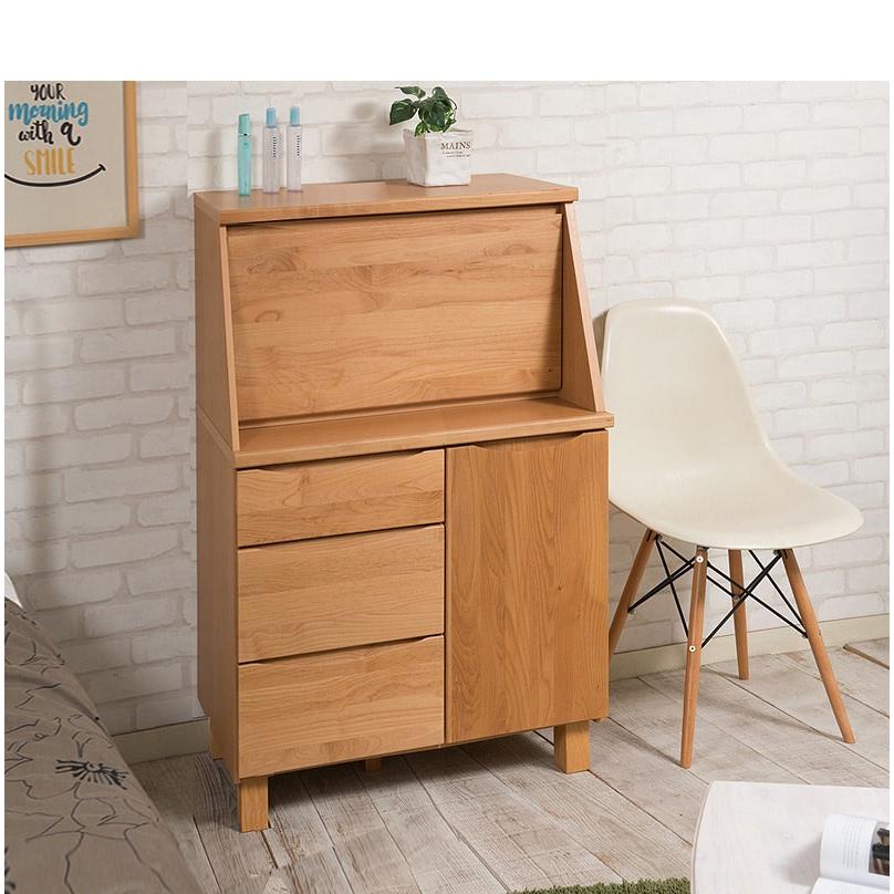 書斎机 幅70cm ライティングビューロー 完成品 ブラウン 日本製