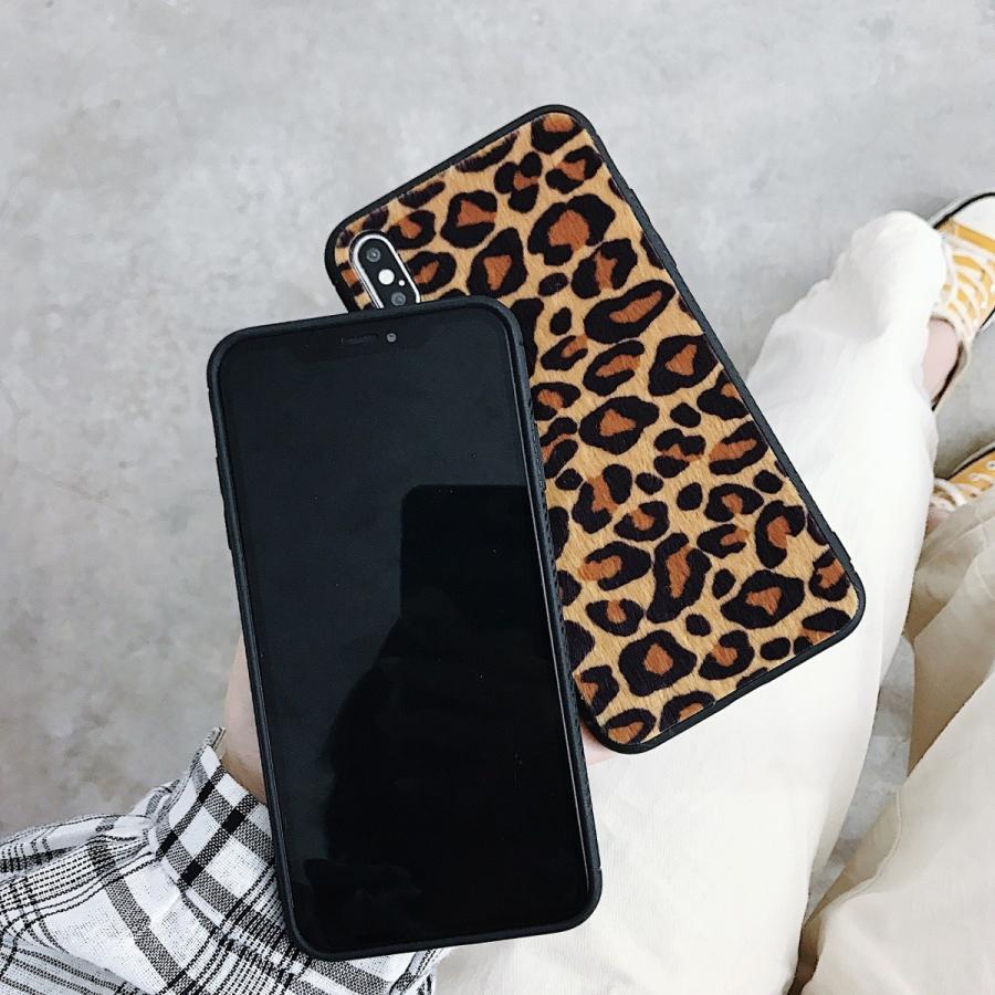iPhoneケース X XS XSMax XR ヒョウ柄 レオパード柄 綿毛 TPU