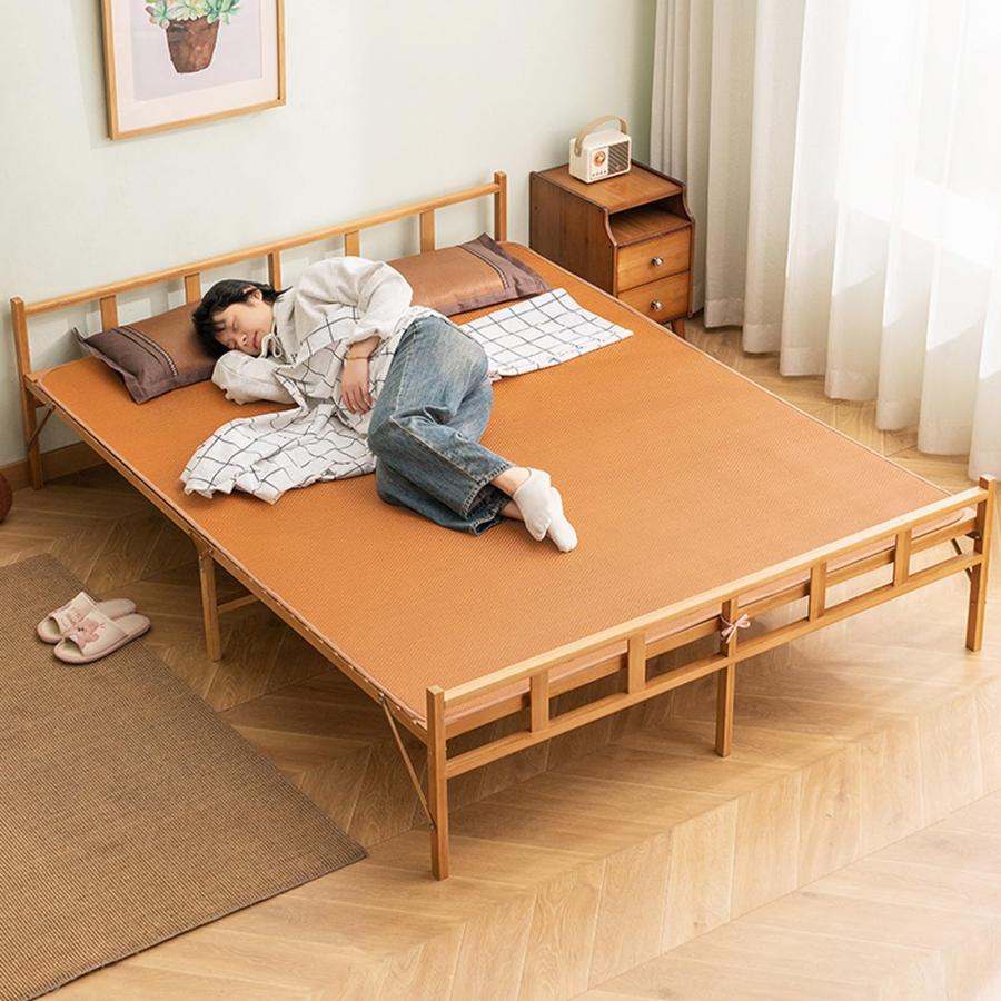 折りたたみベッド 天然竹製 ベッドフレーム 横幅80/100/120/150cm