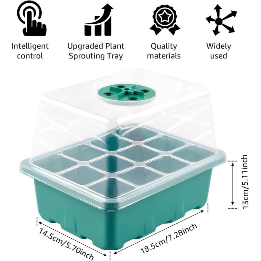 育苗ポット ライト付き 5個セット 12穴 育苗ボックス 育苗トレー 育苗