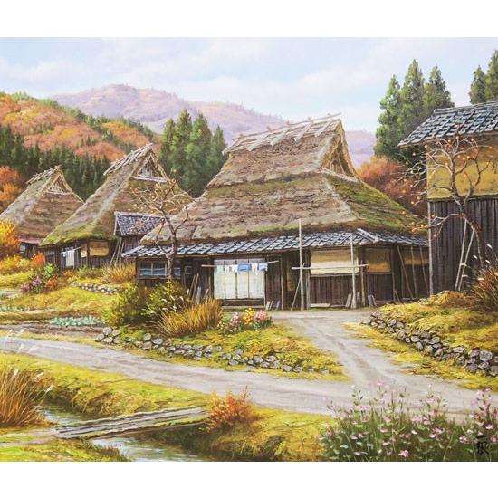 絵画 油絵 秋色京都美山 F30号 （猿渡一根） 【海・山】【肉筆】【油絵