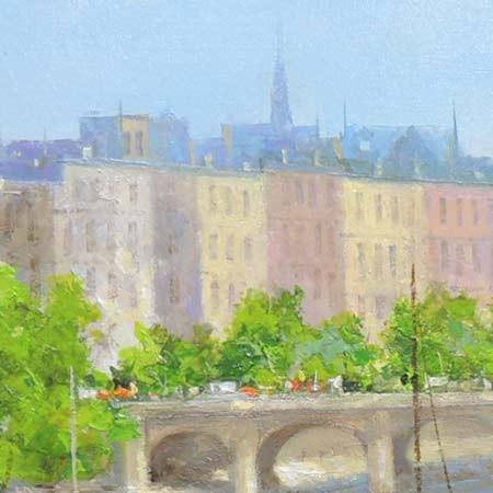 絵画 油絵 セーヌ川・パリ F30号 （春野修一） 【肉筆】【油絵】【外国